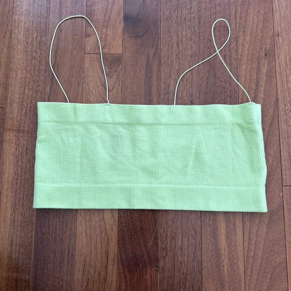 Lime Green Ribbed Tube Top